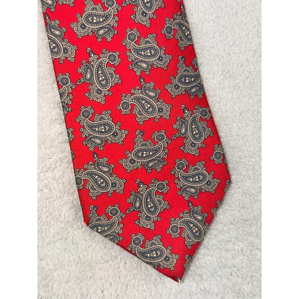 Gant Mens Red Paisley Silk Tie Classic Blue Grey Patterned Necktie Business